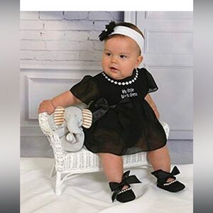 5/$30 Stephan Baby Little Black Dress  Size 3-6 Months EUC